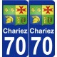 70 Chariez blason autocollant plaque stickers ville