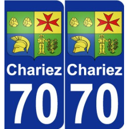 70 Chariez coat of arms sticker plate stickers city