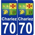 70 Chariez coat of arms sticker plate stickers city