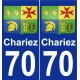 70 Chariez blason autocollant plaque stickers ville
