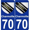 70 Charmoille escudo de armas de la etiqueta engomada de la placa de pegatinas de la ciudad