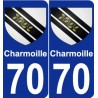 70 Charmoille blason autocollant plaque stickers ville