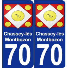 70 Chassey-lès-Montbozon escudo de armas de la etiqueta engomada de la placa de pegatinas de la ciudad