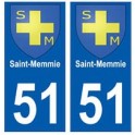 51 Saint-Memmie blason autocollant plaque stickers ville