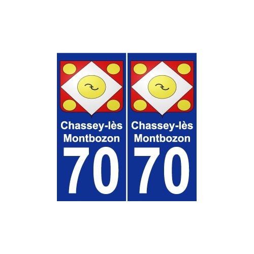 70 Chassey-lès-Montbozon coat of arms sticker plate stickers city