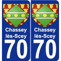 70 Chassey-lès-Scey blason autocollant plaque stickers ville
