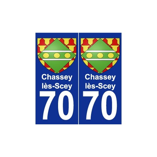 70 Chassey-lès-Scey coat of arms sticker plate stickers city