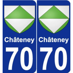 70 Châteney escudo de armas de la etiqueta engomada de la placa de pegatinas de la ciudad
