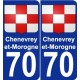 70 Chenevrey-et-Morogne blason autocollant plaque stickers ville
