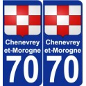 70 Chenevrey-et-Morogne coat of arms sticker plate stickers city