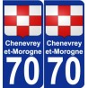 70 Chenevrey-et-Morogne coat of arms sticker plate stickers city