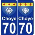 70 Choye blason autocollant plaque stickers ville