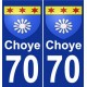 70 Choye blason autocollant plaque stickers ville
