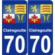 70 Clairegoutte coat of arms sticker plate stickers city