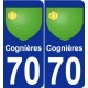 70 Cognières coat of arms sticker plate stickers city