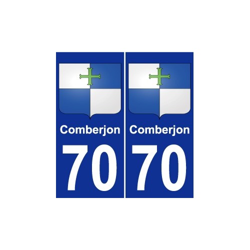 70 Comberjon escudo de armas de la etiqueta engomada de la placa de pegatinas de la ciudad