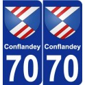 70 Conflandey stemma adesivo piastra adesivi città