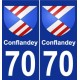70 Conflandey blason autocollant plaque stickers ville