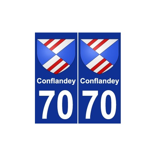 70 Conflandey escudo de armas de la etiqueta engomada de la placa de pegatinas de la ciudad