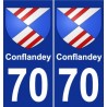 70 Conflandey stemma adesivo piastra adesivi città