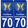 70 Conflans-sur-Lanterne escudo de armas de la etiqueta engomada de la placa de pegatinas de la ciudad