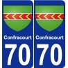 70 Confracourt blason autocollant plaque stickers ville