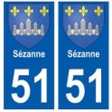 51 Sézanne blason autocollant plaque stickers ville