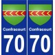 70 Confracourt blason autocollant plaque stickers ville