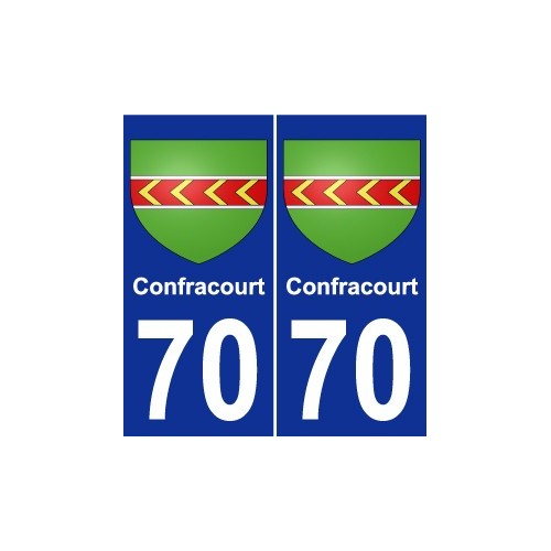 70 Confracourt escudo de armas de la etiqueta engomada de la placa de pegatinas de la ciudad