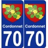 70 Cordonnet coat of arms sticker plate stickers city