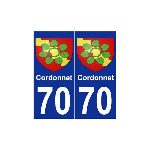 70 Cordonnet coat of arms sticker plate stickers city