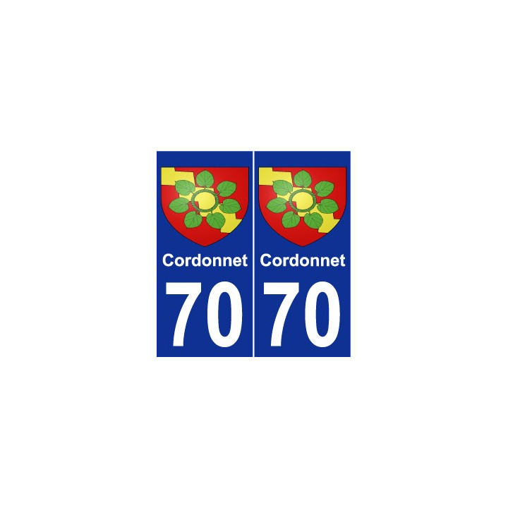 70 Cordonnet coat of arms sticker plate stickers city