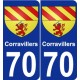 70 Corravillers coat of arms sticker plate stickers city