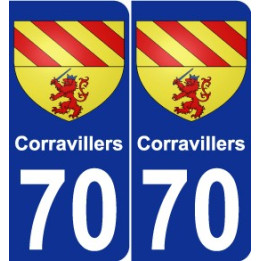 70 Corravillers escudo de armas de la etiqueta engomada de la placa de pegatinas de la ciudad