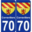 70 Corravillers blason autocollant plaque stickers ville