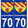 70 Corravillers coat of arms sticker plate stickers city