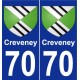 70 Creveney coat of arms sticker plate stickers city