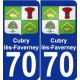 70 Cubry-lès-Faverney stemma adesivo piastra adesivi città
