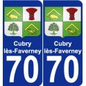 70 Cubry-lès-Faverney blason autocollant plaque stickers ville