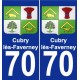 70 Cubry-lès-Faverney blason autocollant plaque stickers ville