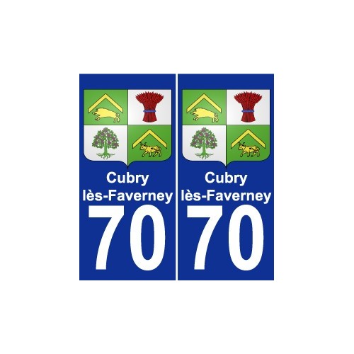 70 Cubry-lès-Faverney blason autocollant plaque stickers ville