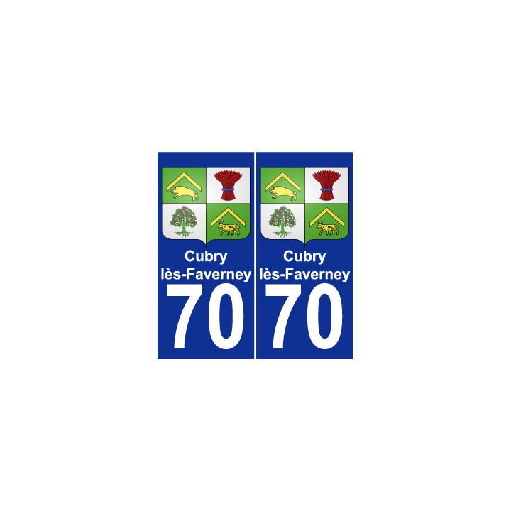70 Cubry-lès-Faverney coat of arms sticker plate stickers city