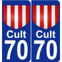 70 Cult escudo de armas de la etiqueta engomada de la placa de pegatinas de la ciudad