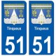 51 Tinqueux blason autocollant plaque stickers ville