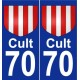 70 Cult escudo de armas de la etiqueta engomada de la placa de pegatinas de la ciudad