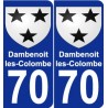 70 Dambenoit-les-Colombe stemma adesivo piastra adesivi città