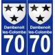 70 Dambenoit-les-Colombe escudo de armas de la etiqueta engomada de la placa de pegatinas de la ciudad