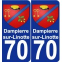 70 Dampierre-sur-Linotte blason autocollant plaque stickers ville