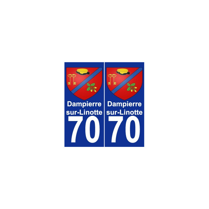70 Dampierre-sur-Linotte escudo de armas de la etiqueta engomada de la placa de pegatinas de la ciudad