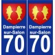 70 Dampierre-sur-Salon blason autocollant plaque stickers ville